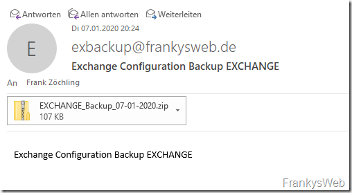 Exchange Server: Backup der Konfiguration erstellen