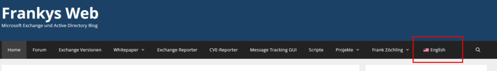 FrankysWeb in englischer Sprache
