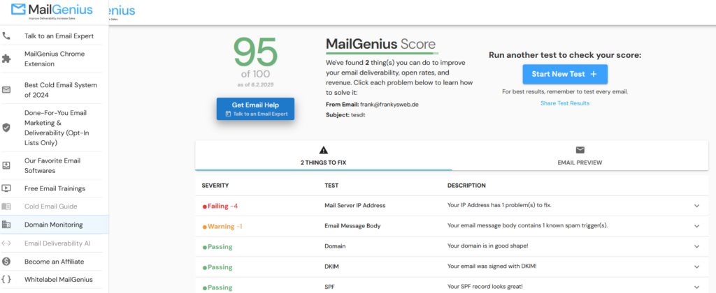 MailGenius: Useful tools for the e-mail admin